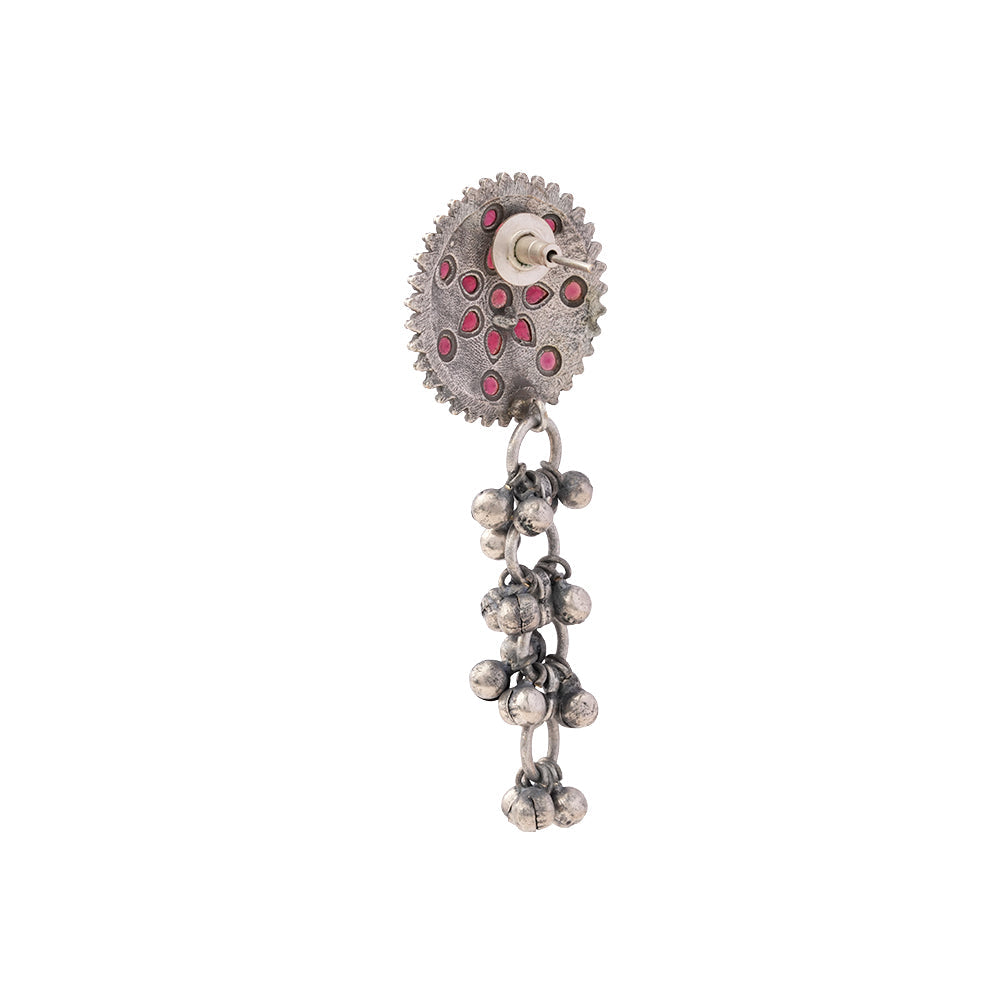 Shyamrekha- Silver Brass ghunghroo dangler earrings