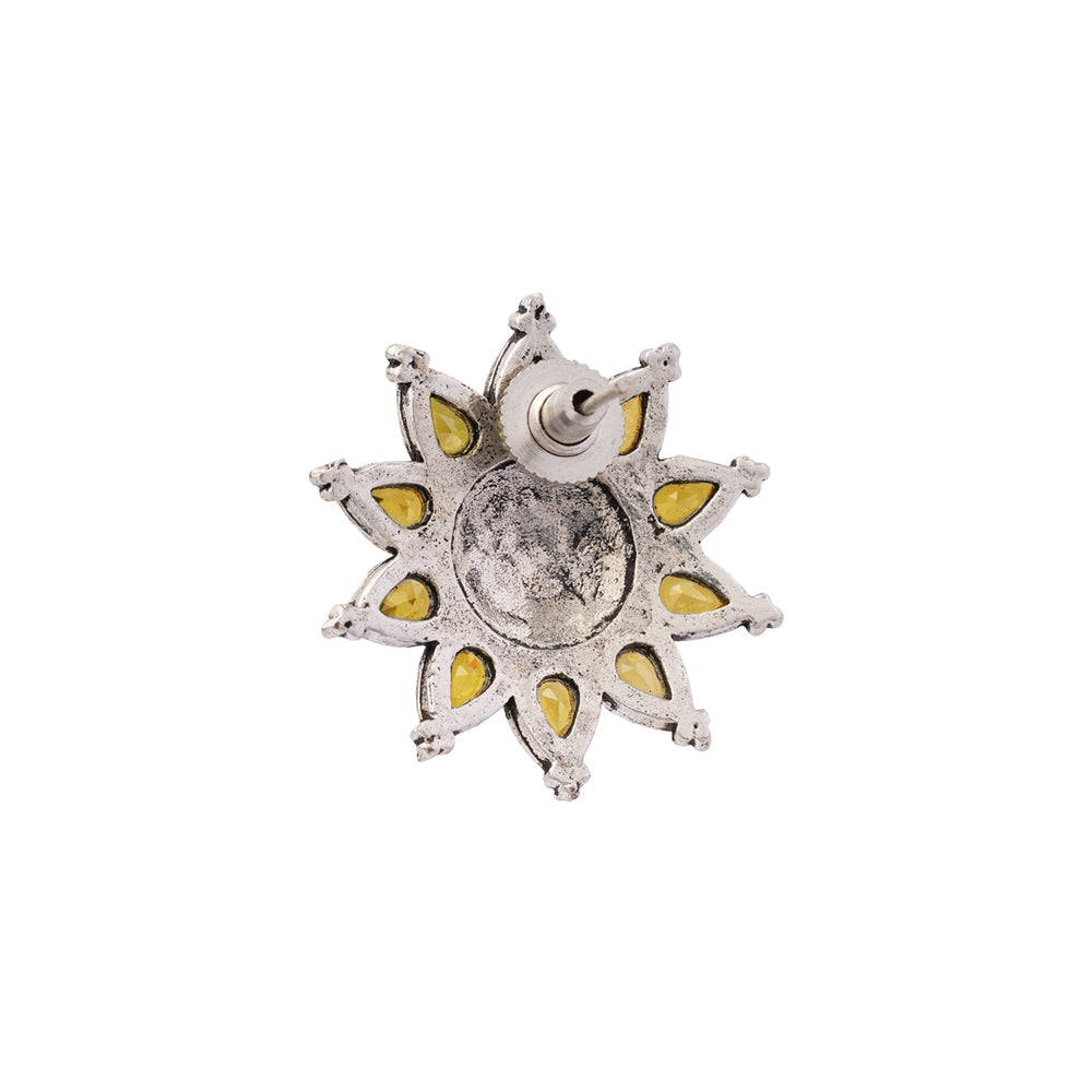 SwarnaBoond- Silver Brass Handcrafted Stud Earrings