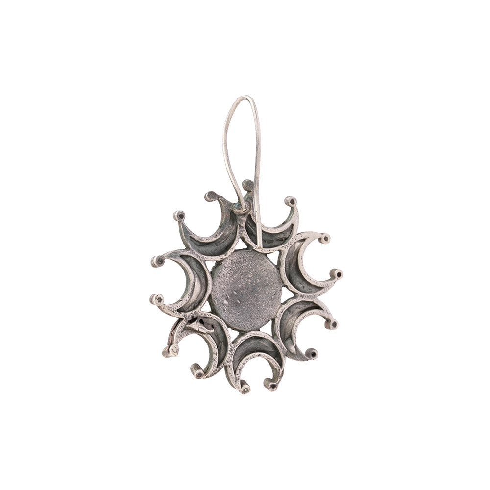 Chanda- Silver Brass oxidised dangler earrings