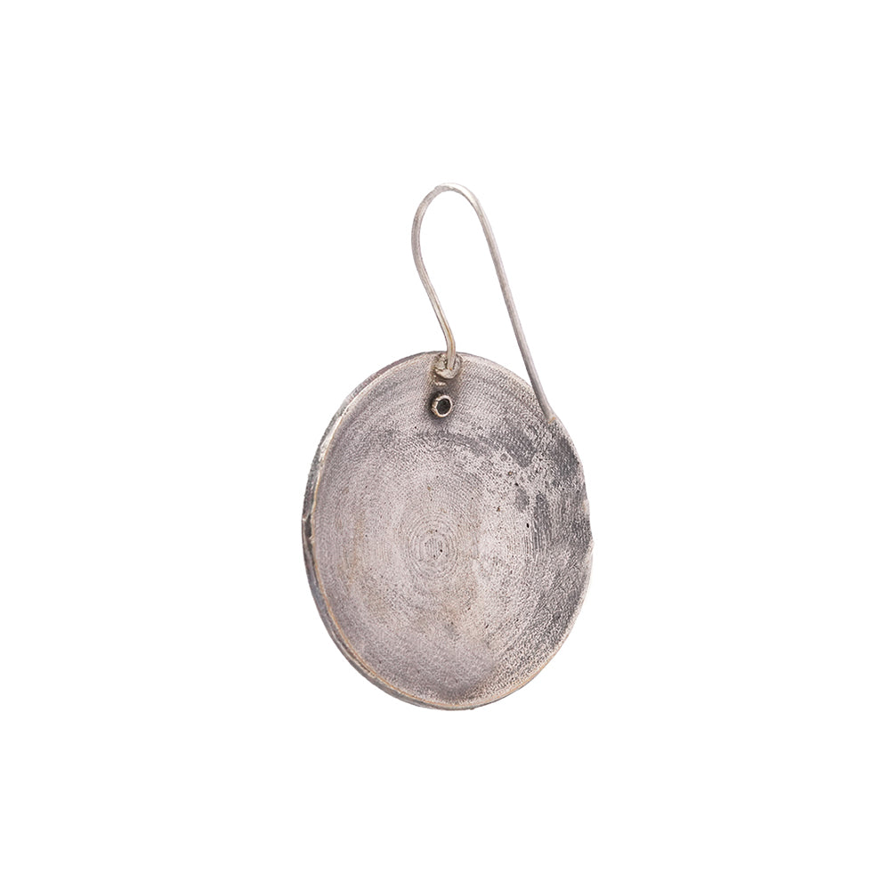 ChandChakra- Silver Brass Oxidised stud earrings