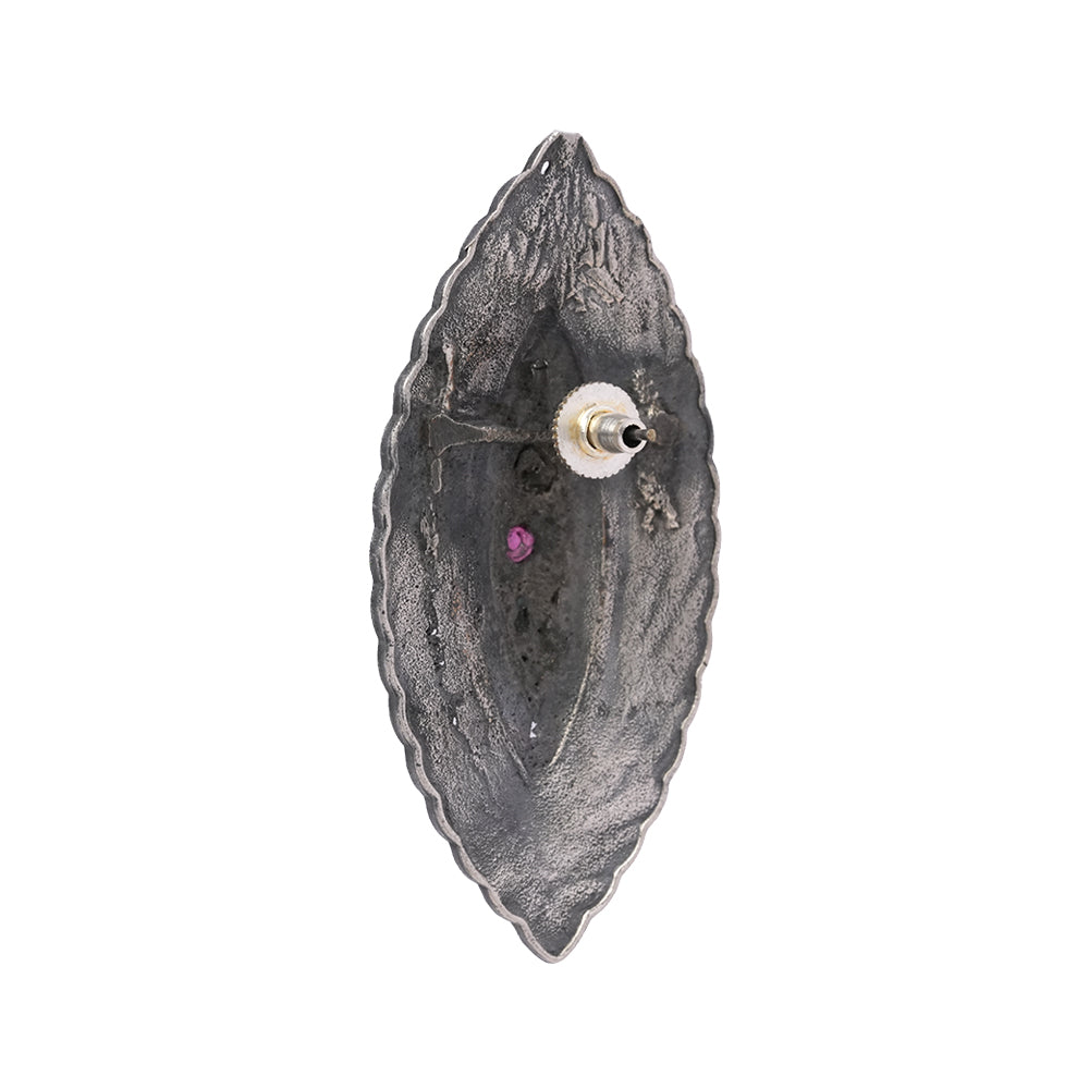 PushpNetra- Silver Brass Stone Studded Stud Earrings