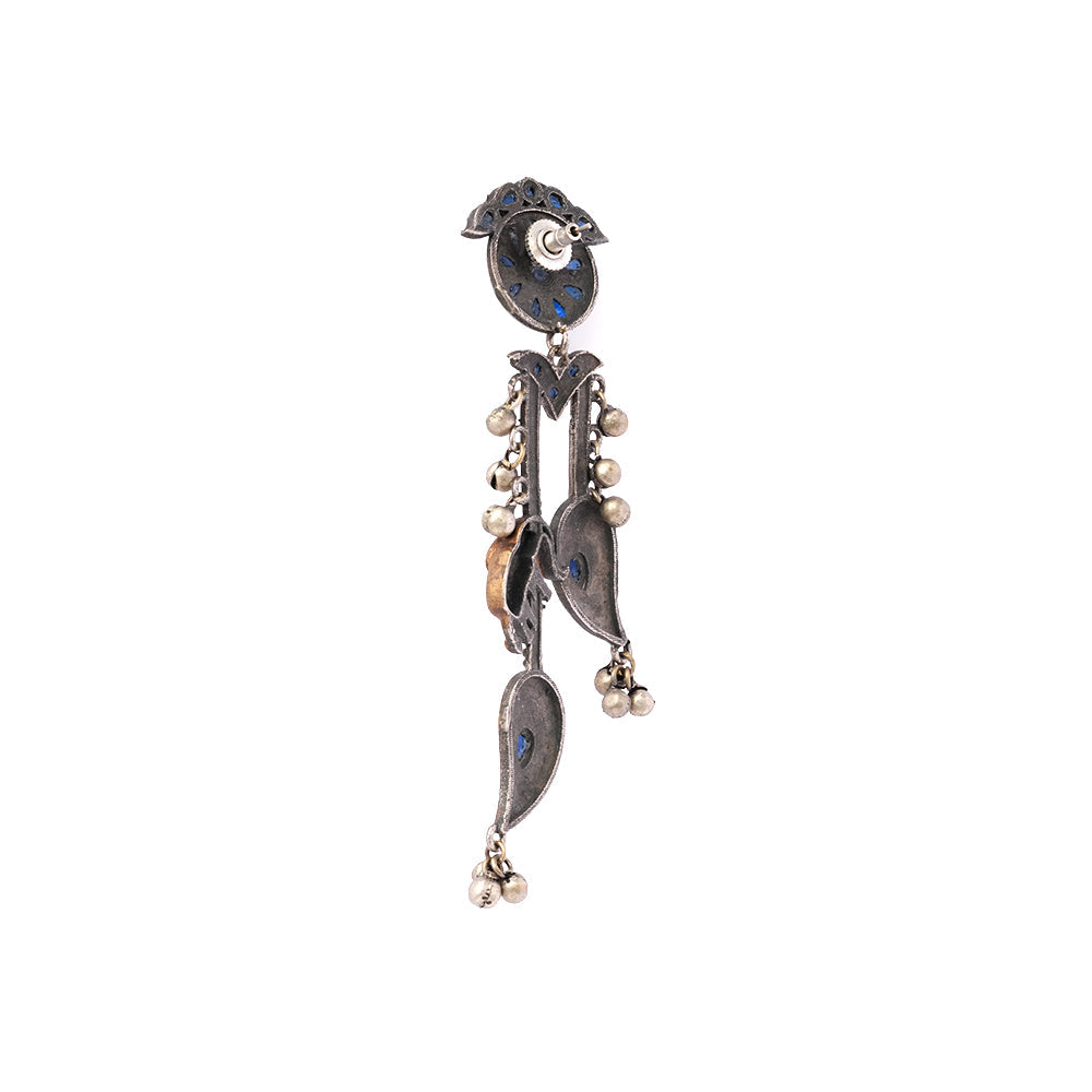 Dual toned Antique polish Brass Danglers