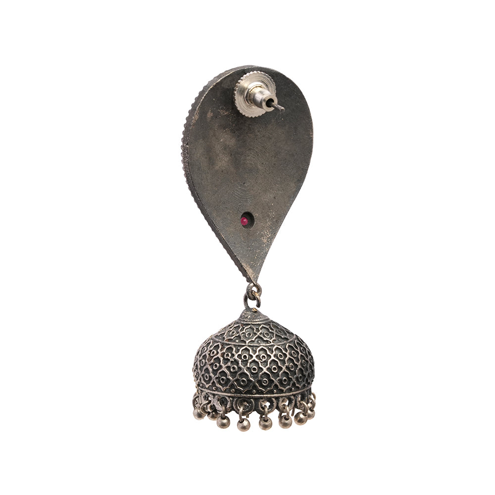 Lahar- Silver Brass oxidised dangler earrings
