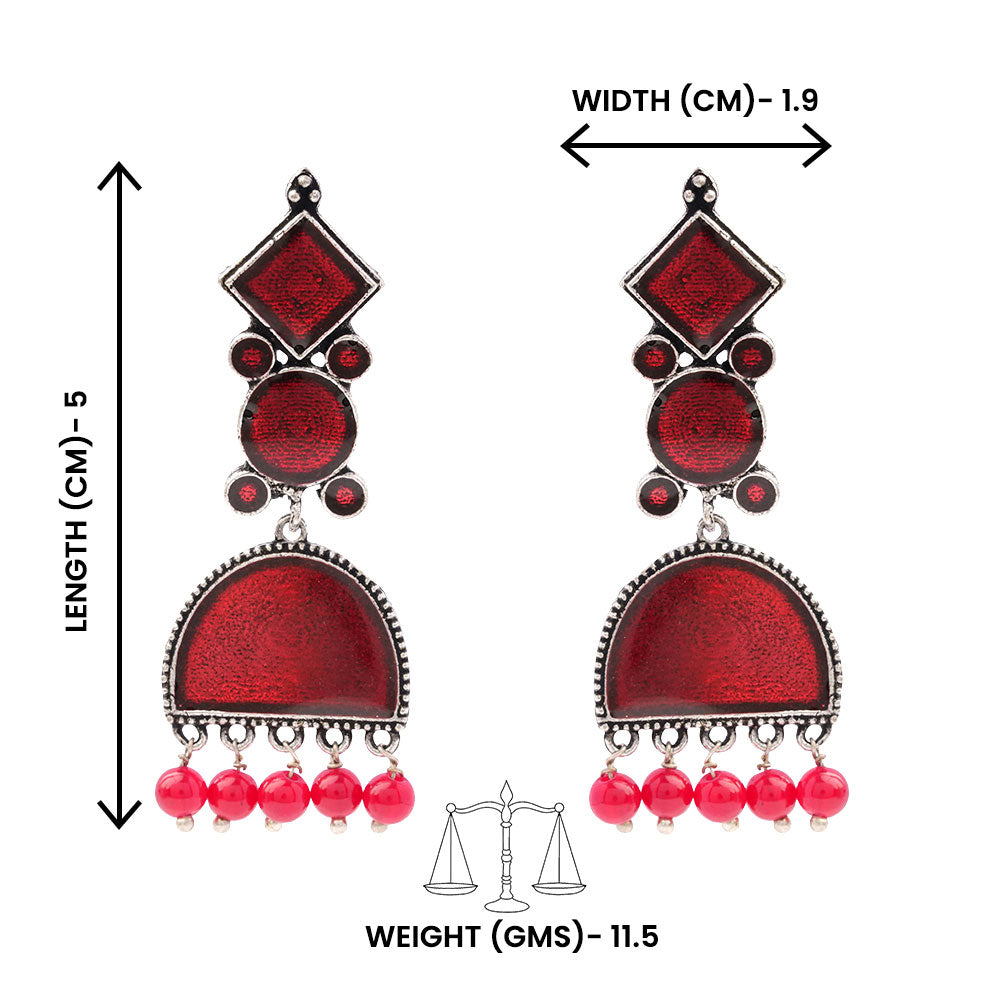 Aakar- Silver Brass dangler earrings