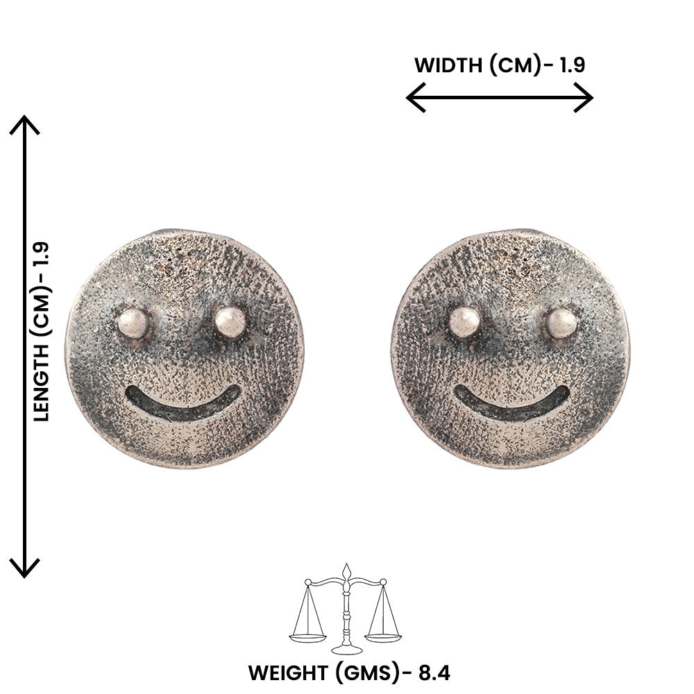 Muskaan- Silver Brass oxidised stud earrings
