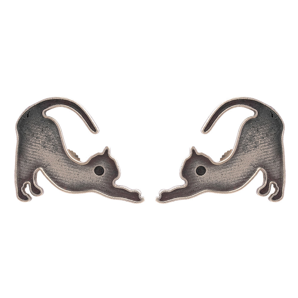 Billu- Silver Brass oxidised stud earrings