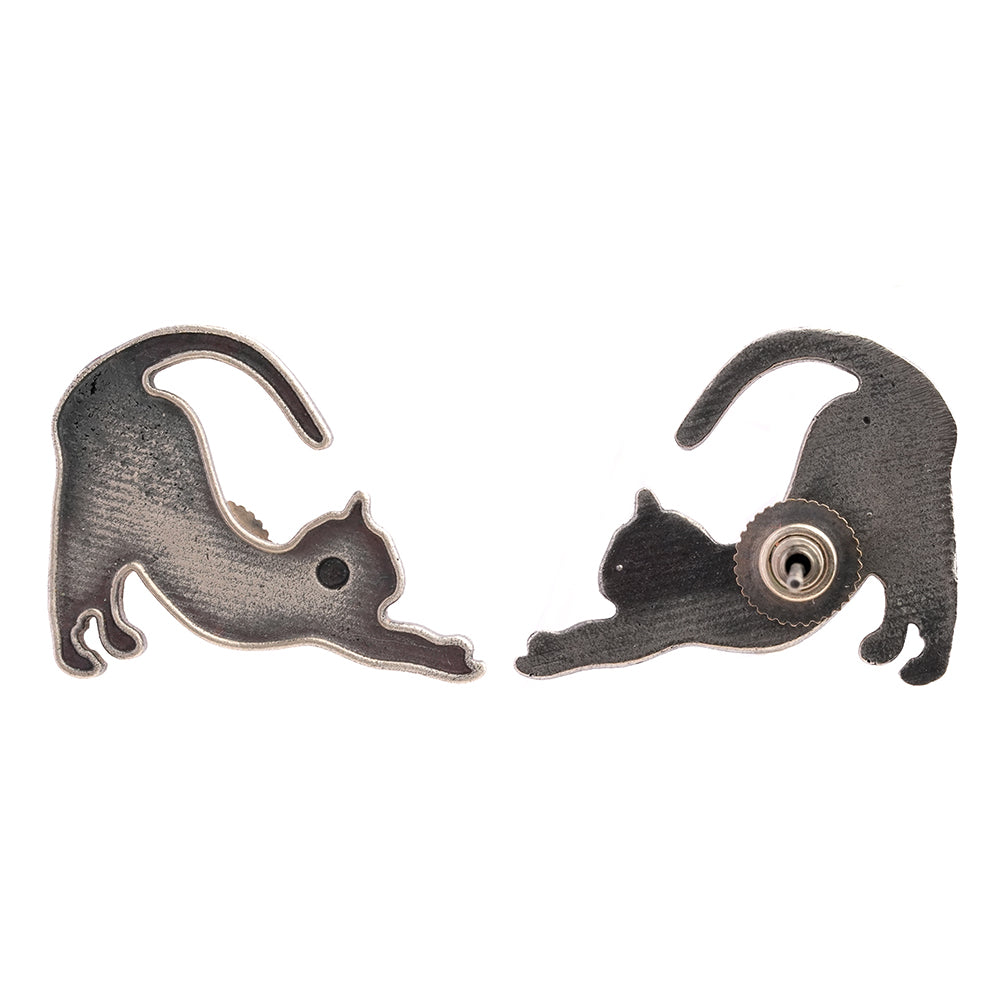Billu- Silver Brass oxidised stud earrings