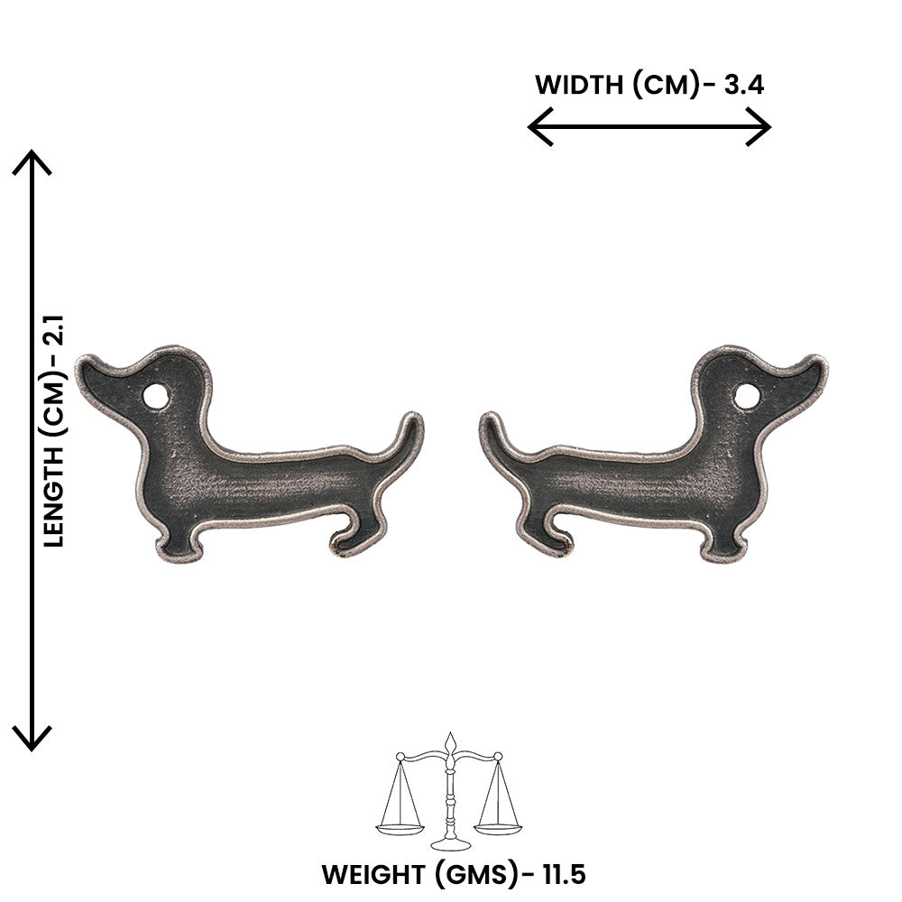 Bhola- Silver Brass oxidised stud earrings