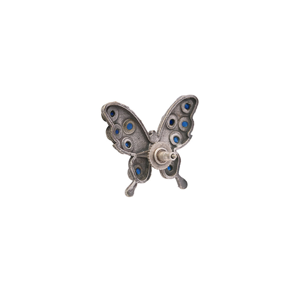 Titli- Silver oxidised stone studded stud earrings