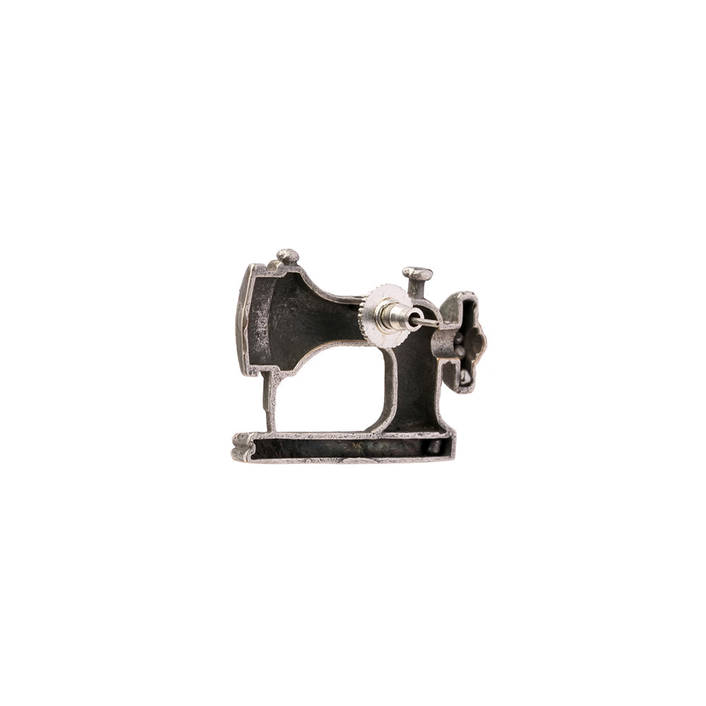 Darji- Silver Brass oxidised stud earrings
