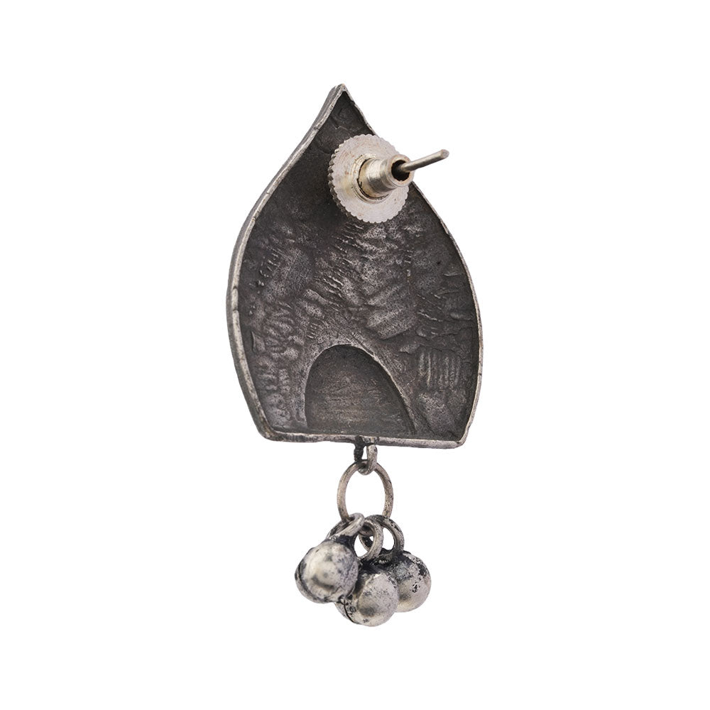 Nivedita- Silver Brass Oxidisd dangler earrings
