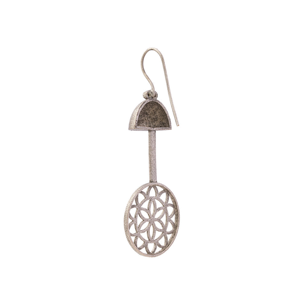 Ghantika- Silver Brass Oxidised dangler earrings