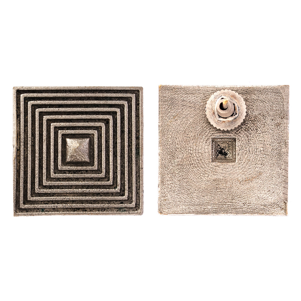 Chaukor- Silver Brass Oxidised stud earrings