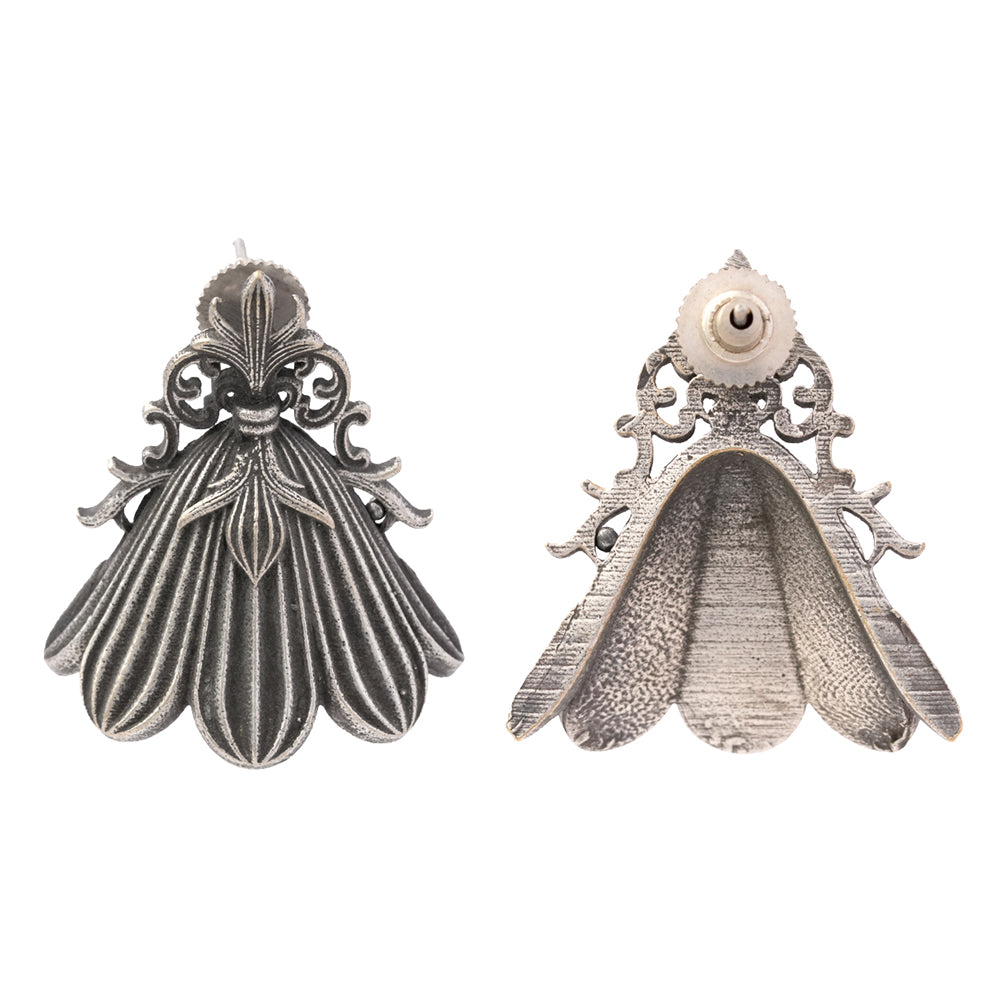 Shyamra- Silver Brass oxidised stud earrings