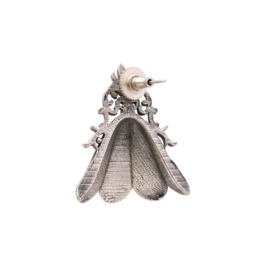 Shyamra- Silver Brass oxidised stud earrings