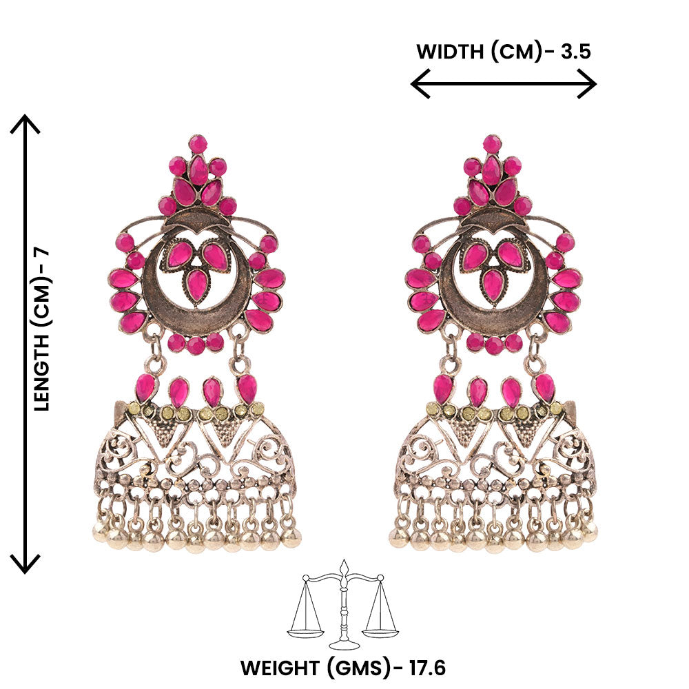 Viyona- Silver Brass ghunghroo dangler earrings