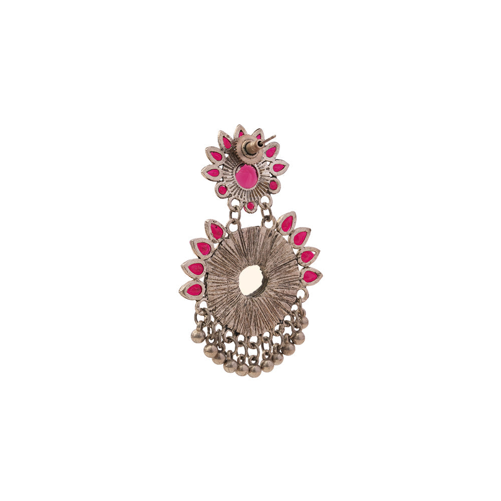 Aarika- Silver Brass ghunghroo dangler earrings