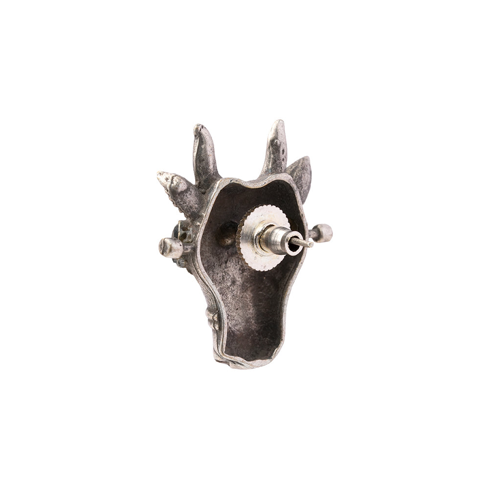 Nandi- Silver oxidised stone studded stud earrings(Blue)