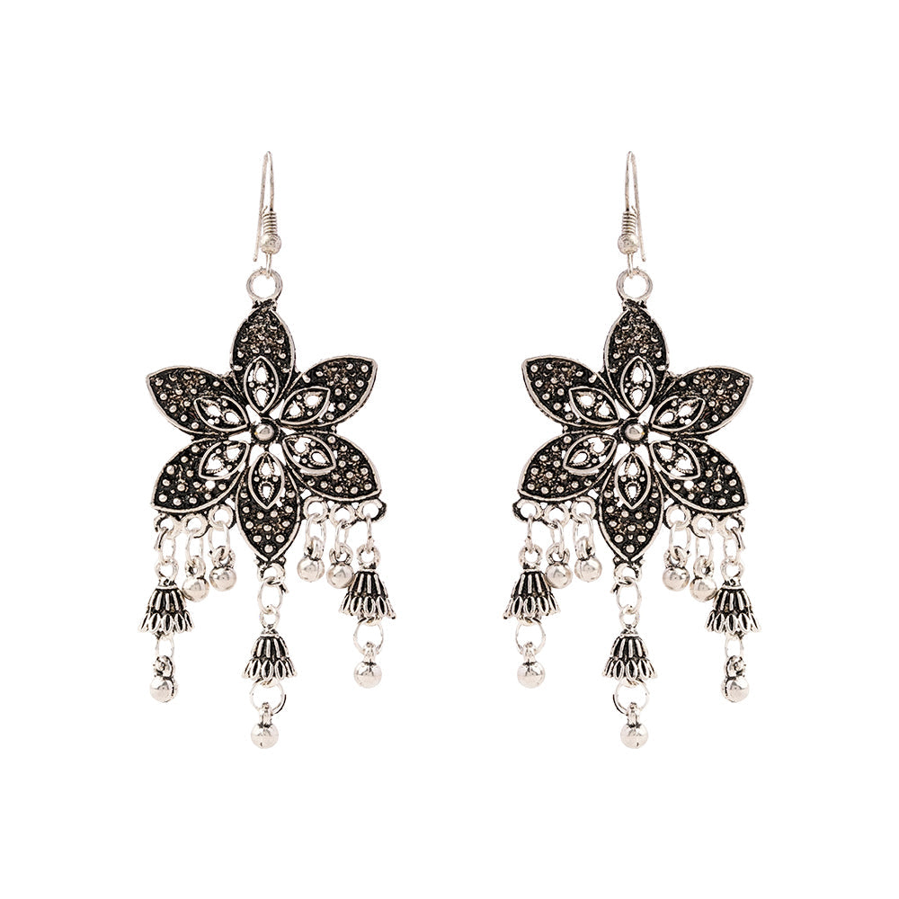 Gul- Silver Brass Pearl dangler earrings