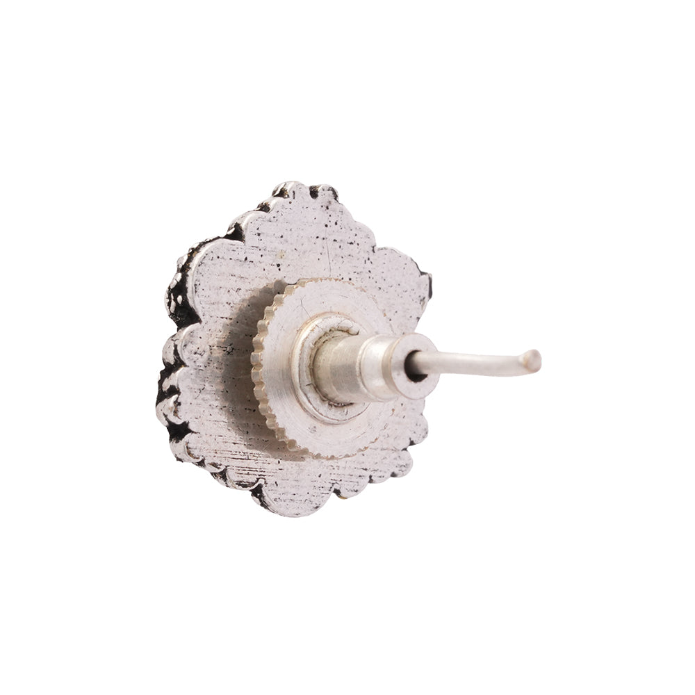 BaaliBahaar- Combo of Silver Brass Oxidised stud Earrings