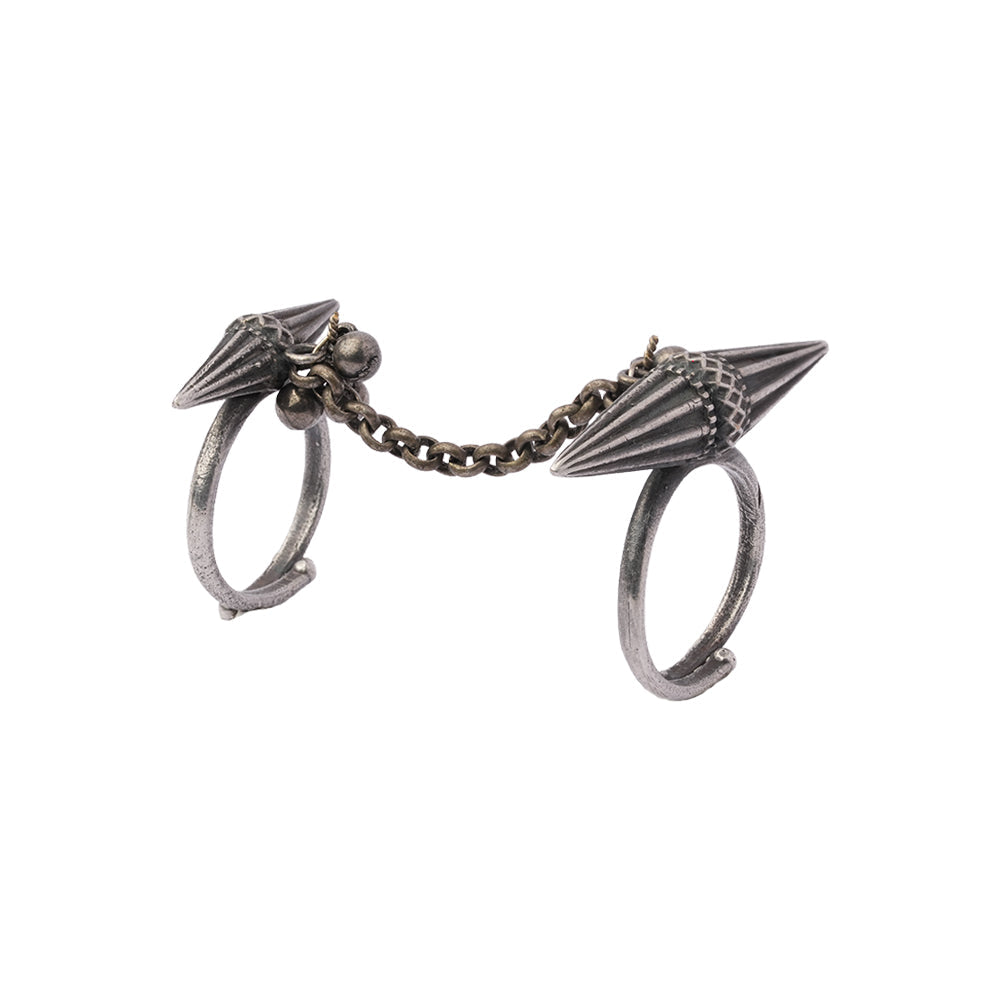 Lavanya- Silver oxidised ring