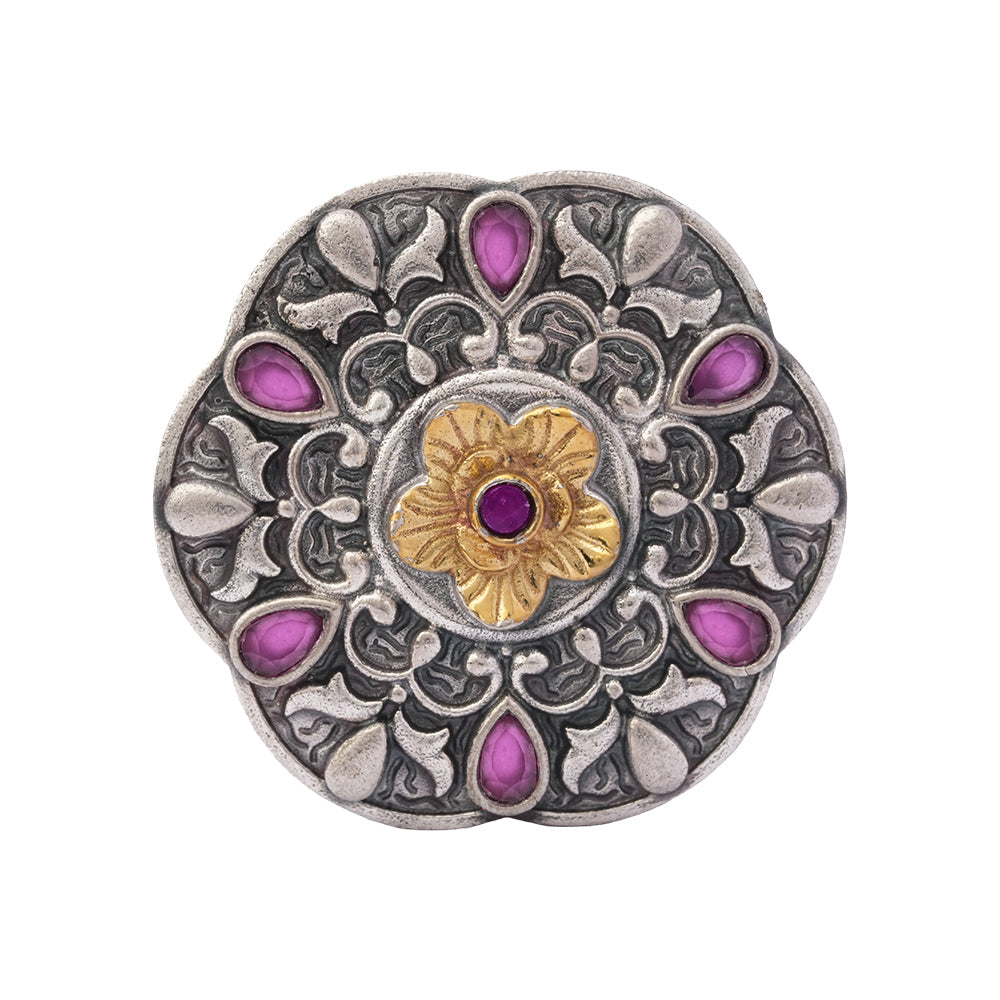 Vasanti- Silver oxidised ring