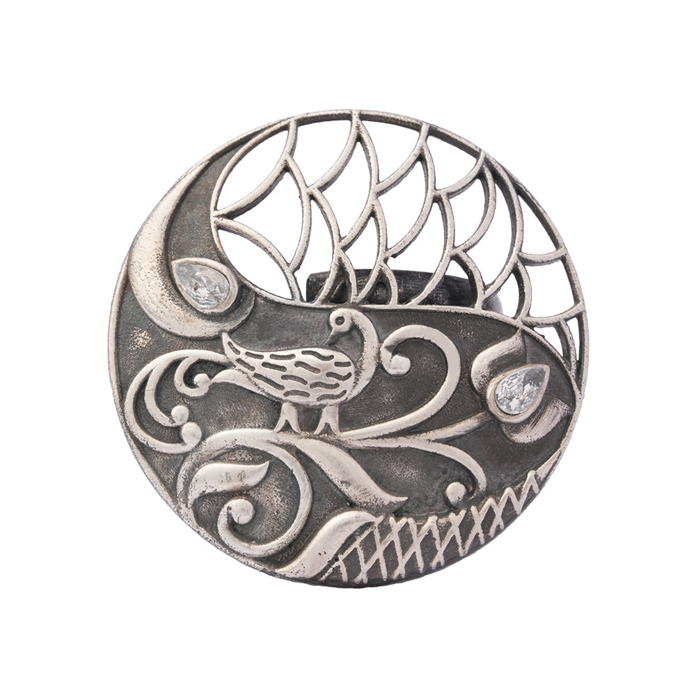 Tejasvi- Silver oxidised ring
