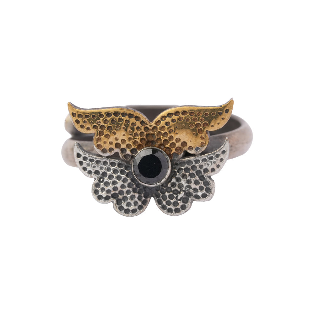 Kalapushp- Silver oxidised ring