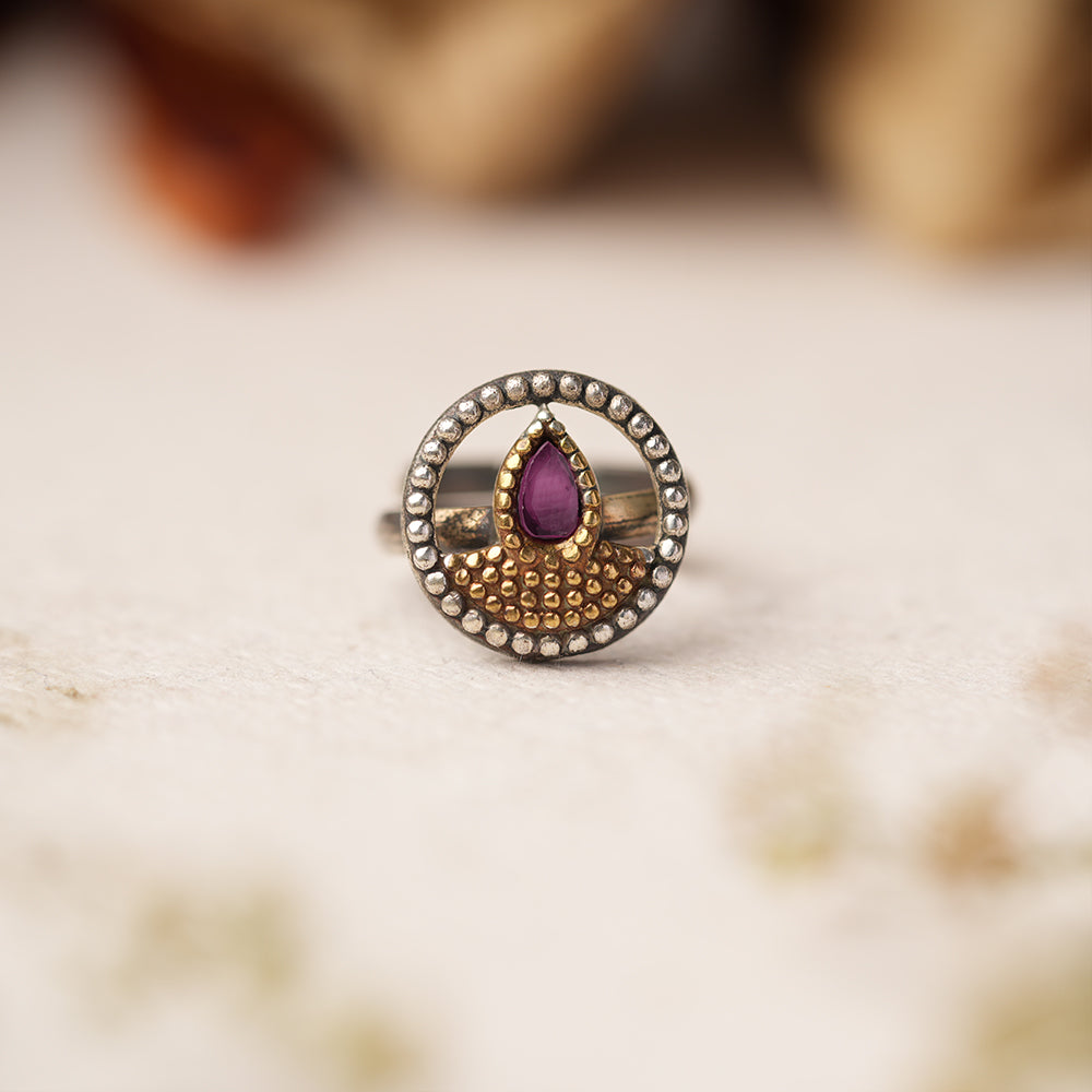Sanskriti- Silver oxidised ring