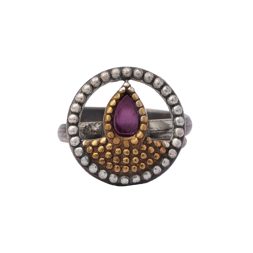 Sanskriti- Silver oxidised ring