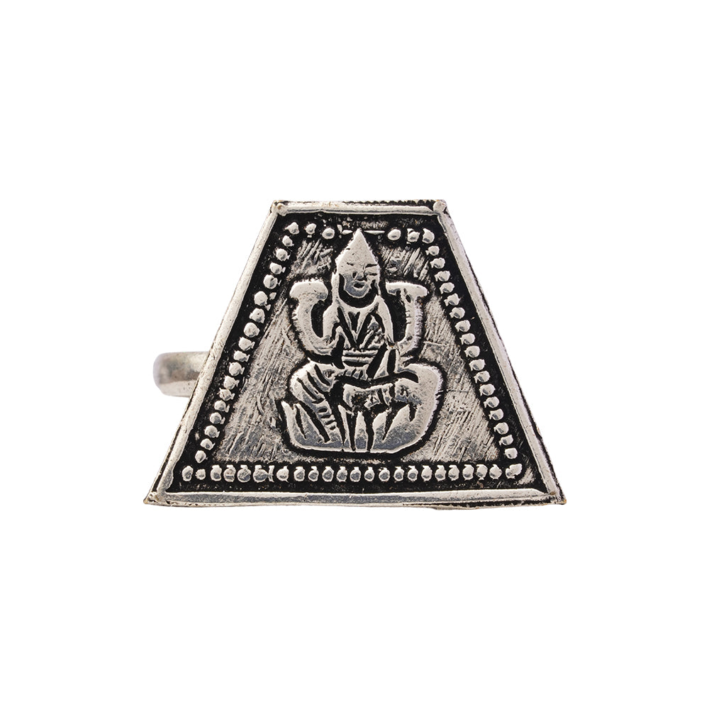 Vaibhavi- Silver oxidised ring