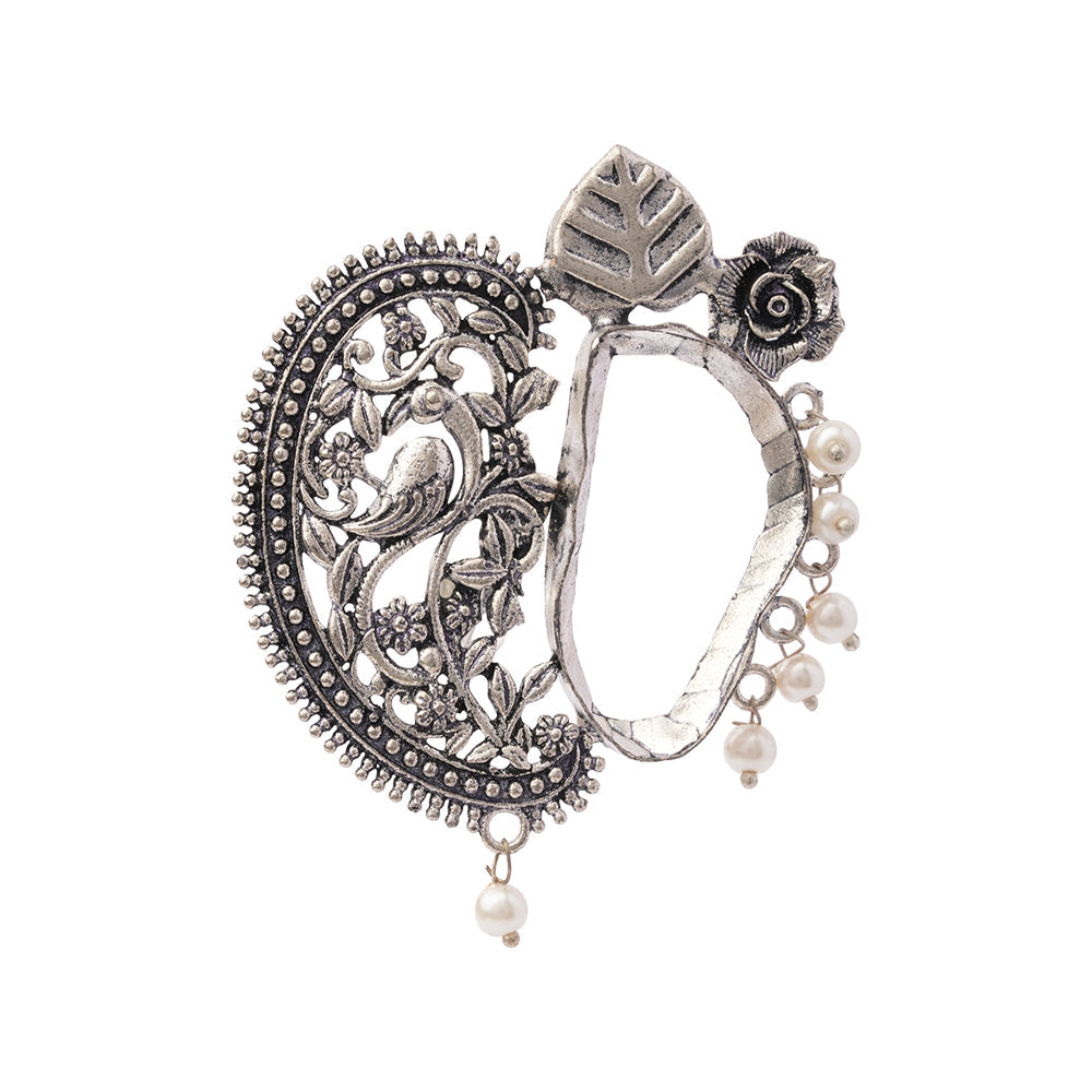 Shobha-Silver oxidised ring