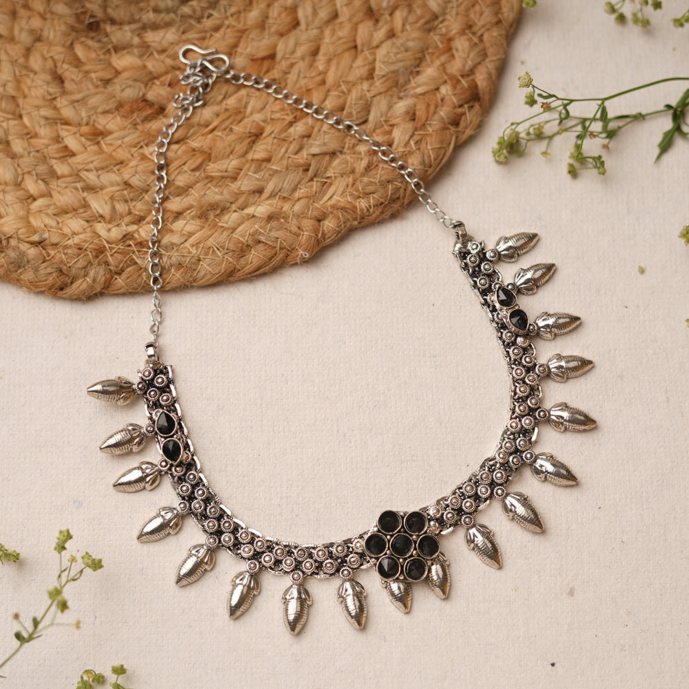 Rupangi- Black stone Brass Neckpiece