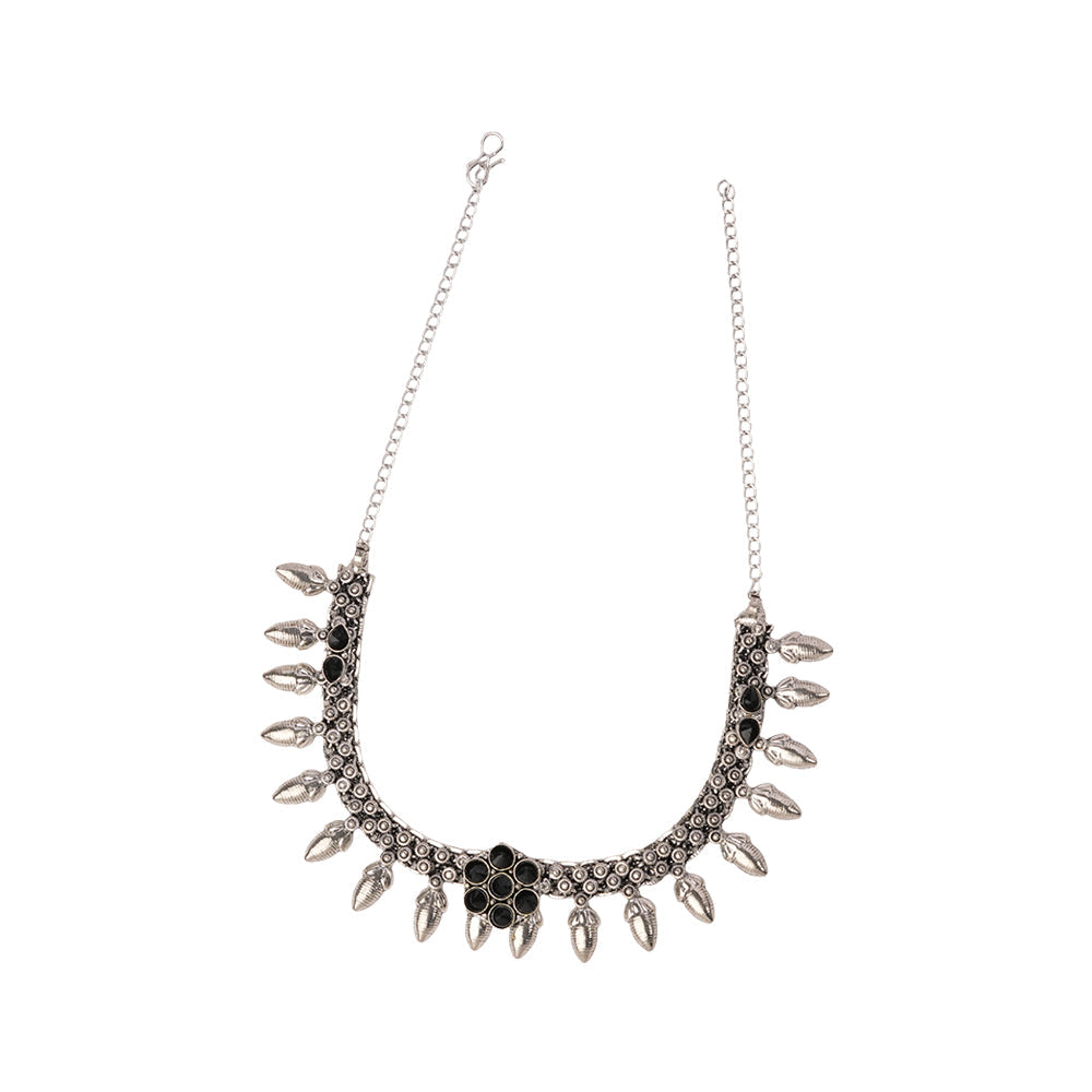Rupangi- Black stone Brass Neckpiece