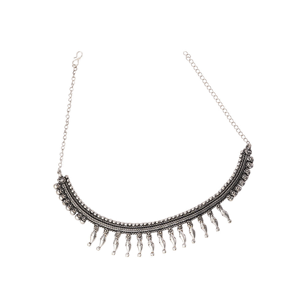 Shyamalika- Brass Oxidised Necklace