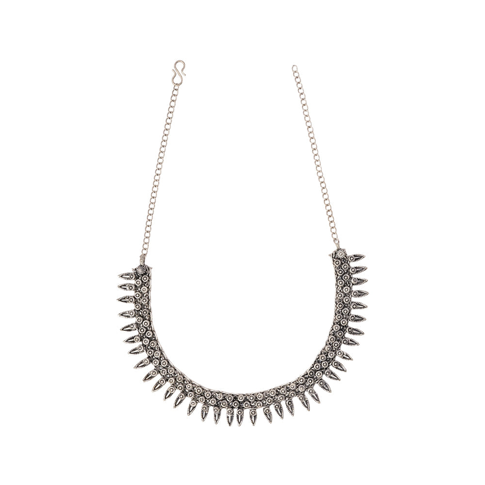 Manihar- Brass Oxidised Necklace