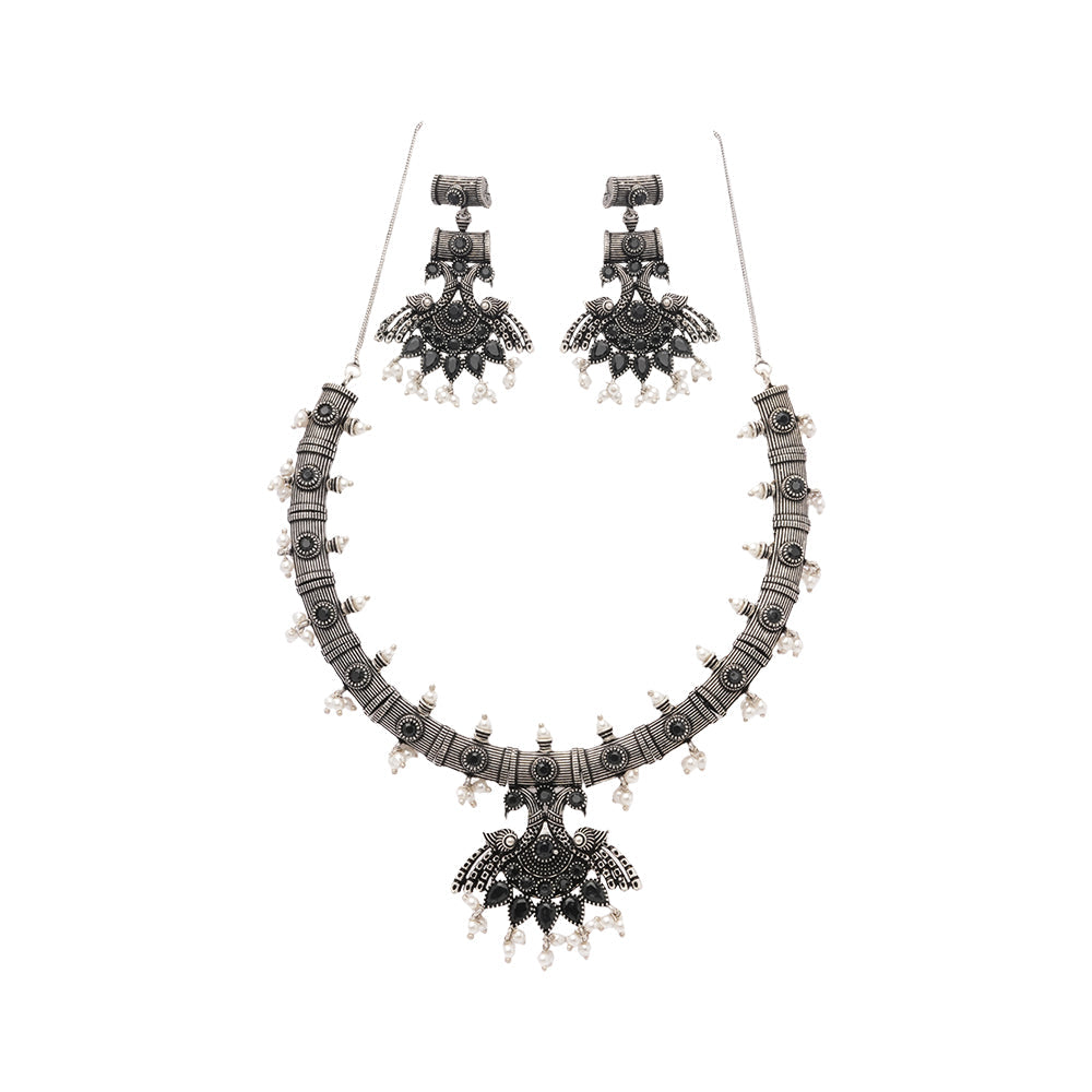 Mrinalini- Oxidised Necklace Set