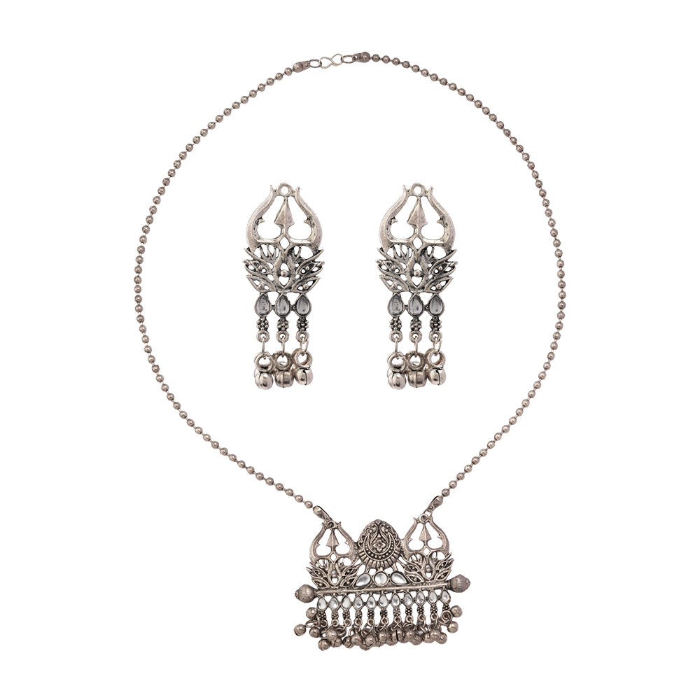 Yashasvi- Beautiful Brass Oxidised Neckpiece set
