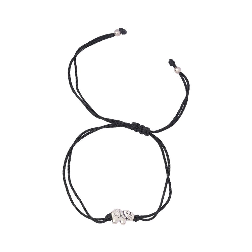 Airavat- Silver oxidised charm bracelet