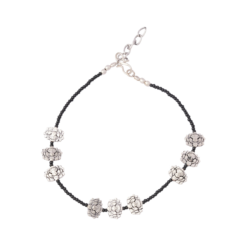 Pushp Payal- Oxidised beaded anklet