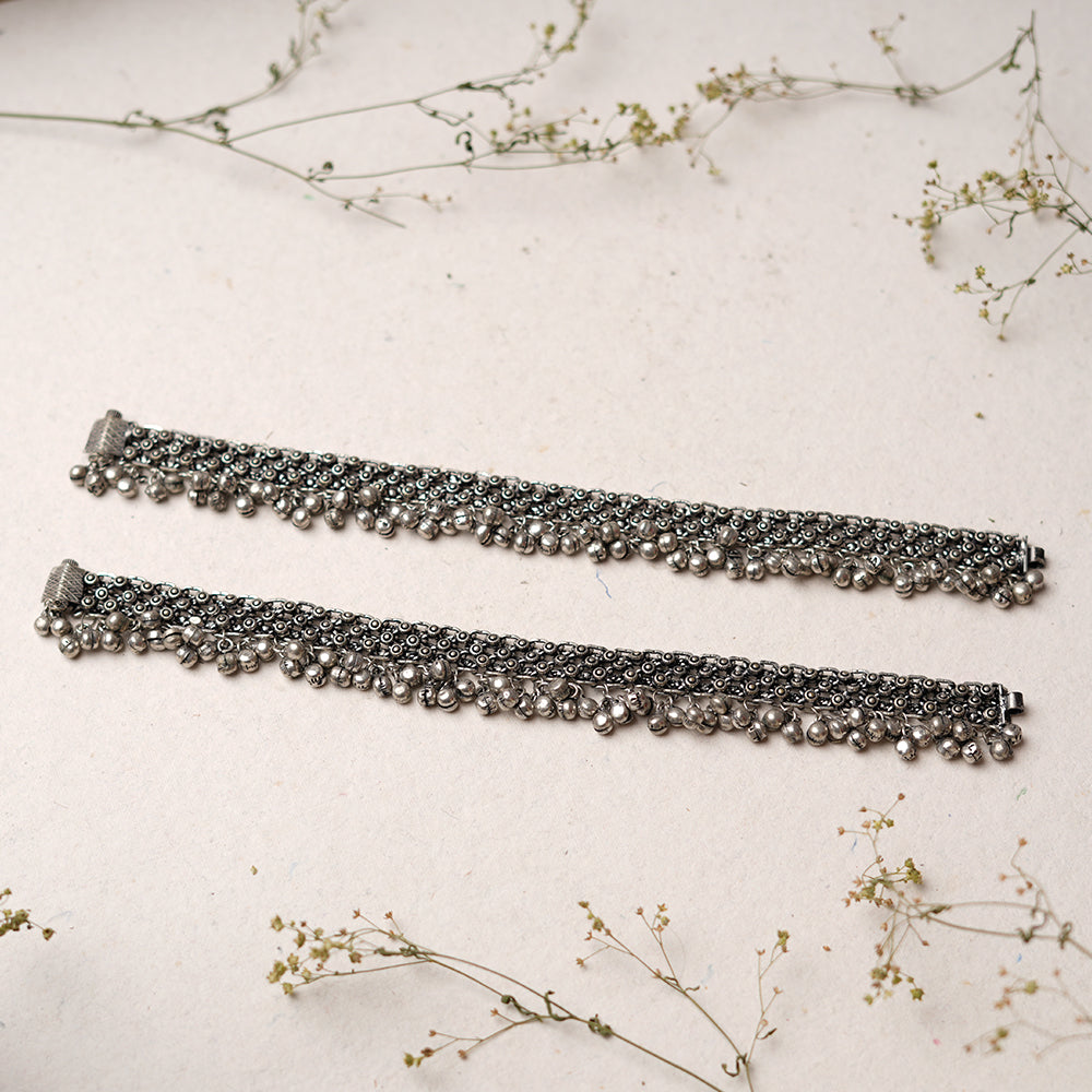 Ghunghroo- Silver oxidised Anklet