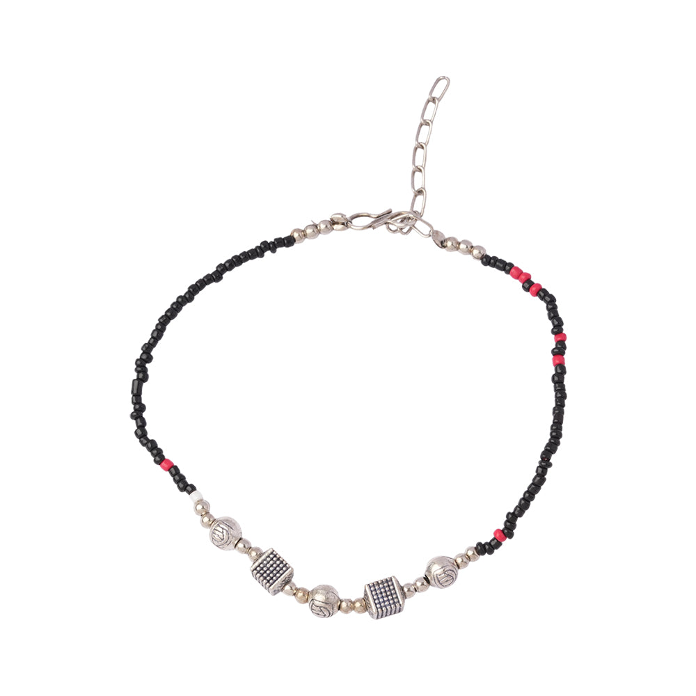 Rajwada Payal- Oxidised beaded anklet
