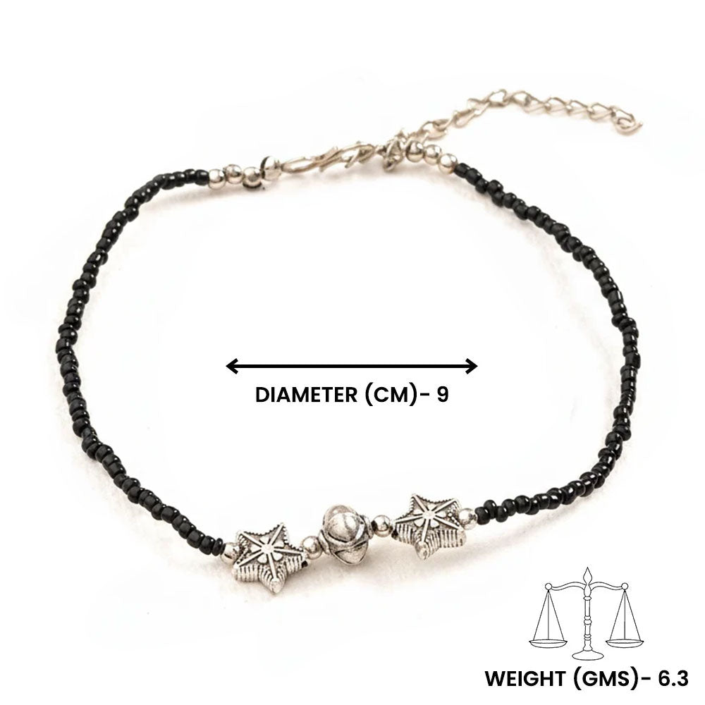 Jyotika- Oxidised beaded anklet