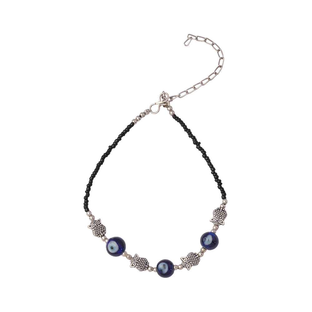 Nishachar- Oxidised beaded anklet