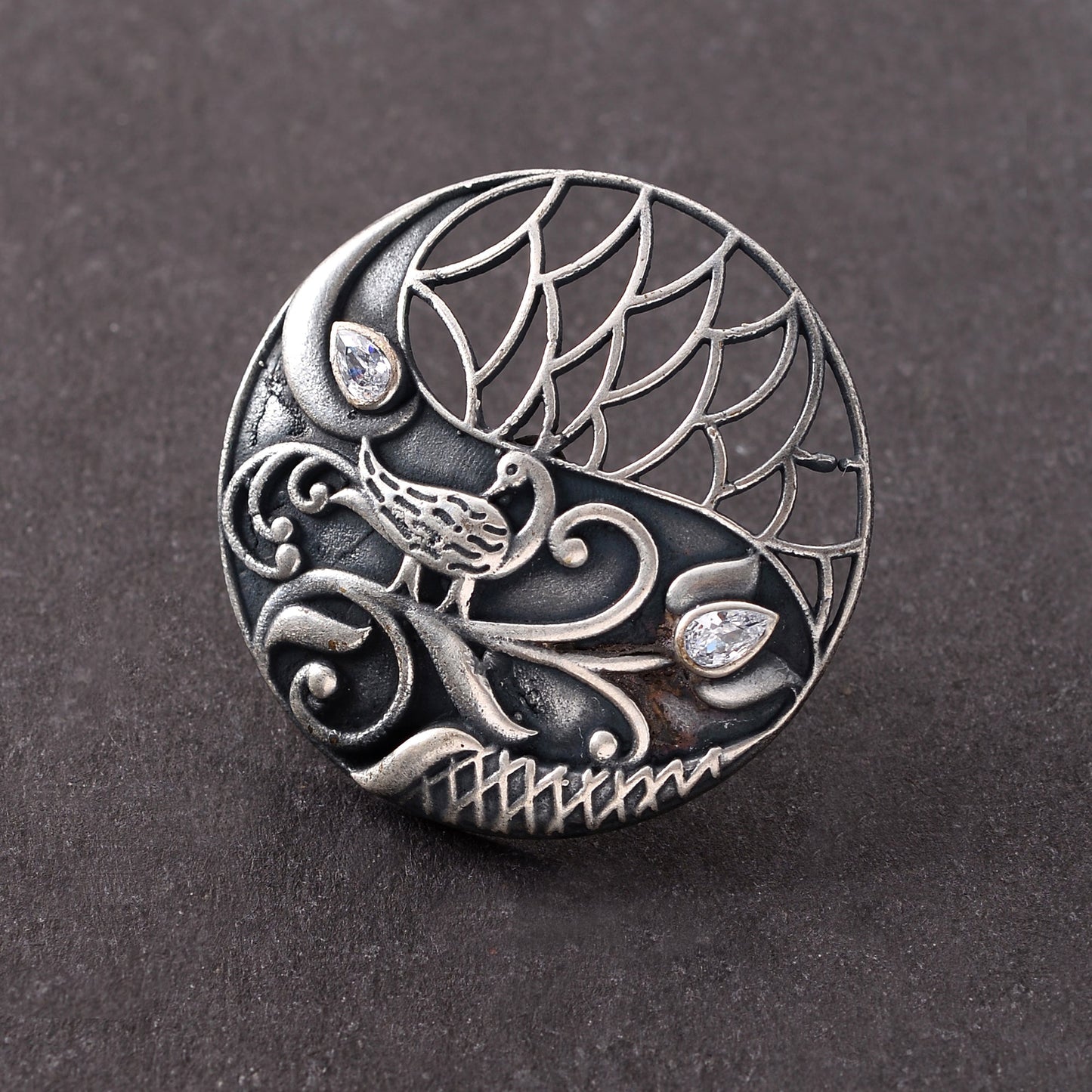 Tejasvi- Silver oxidised ring