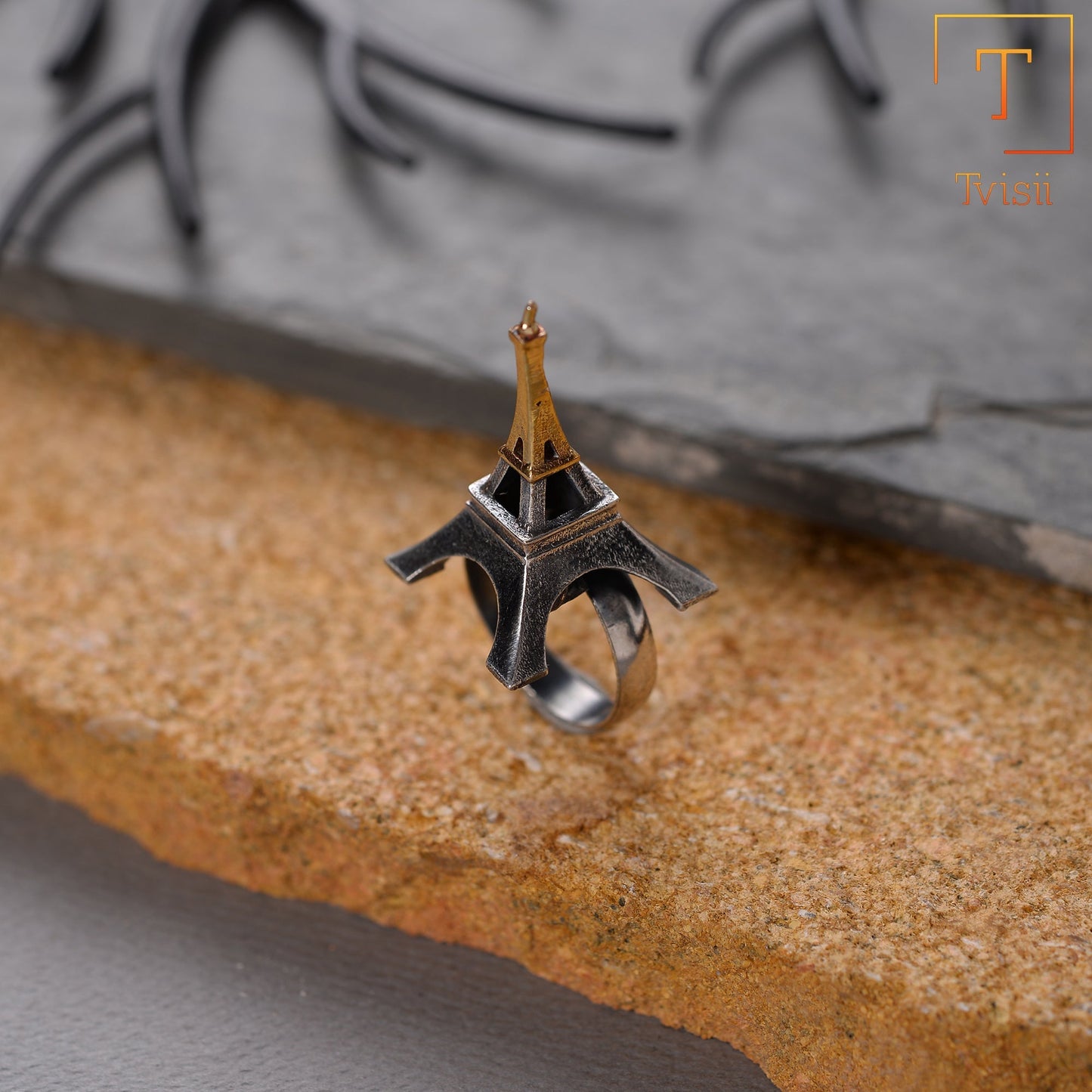 Premika- Silver oxidised ring