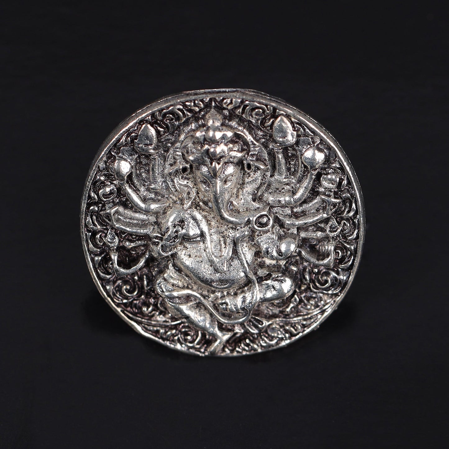 Ekadanta- Silver oxidised ring