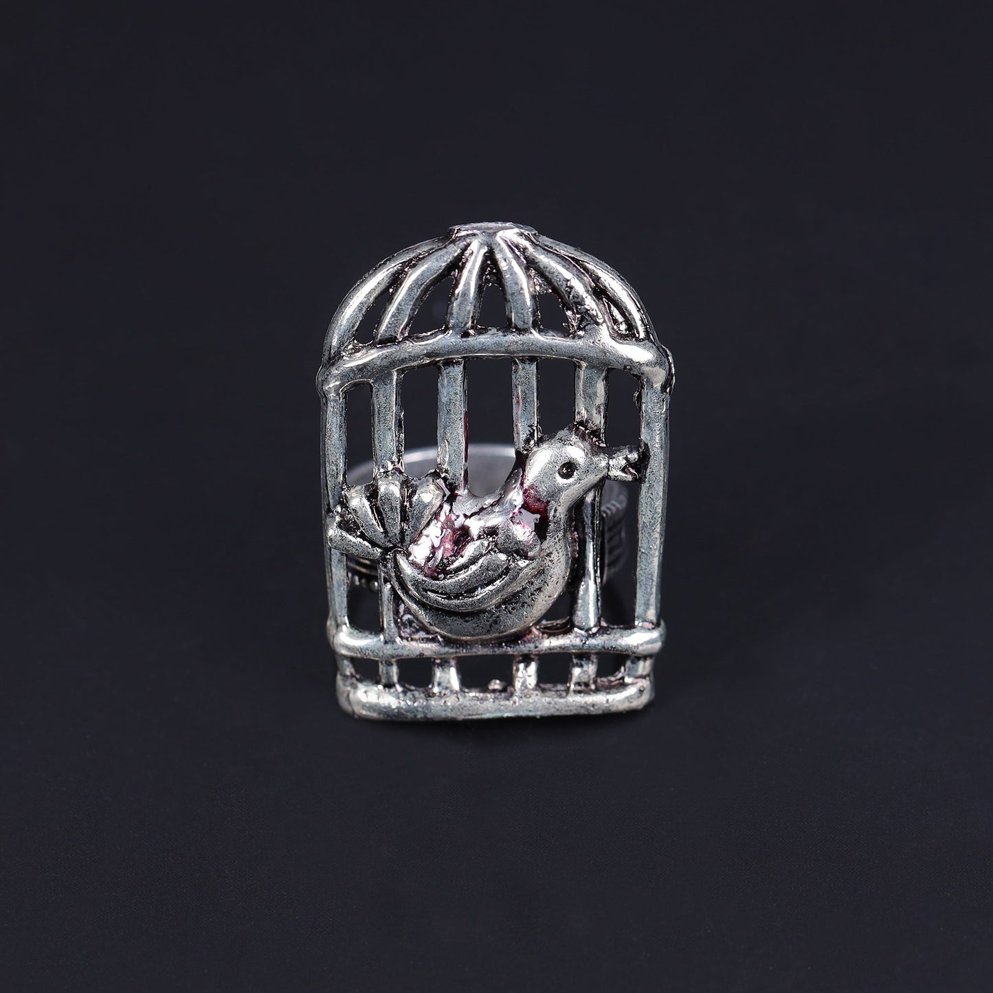 Sanjeera- Silver oxidised ring