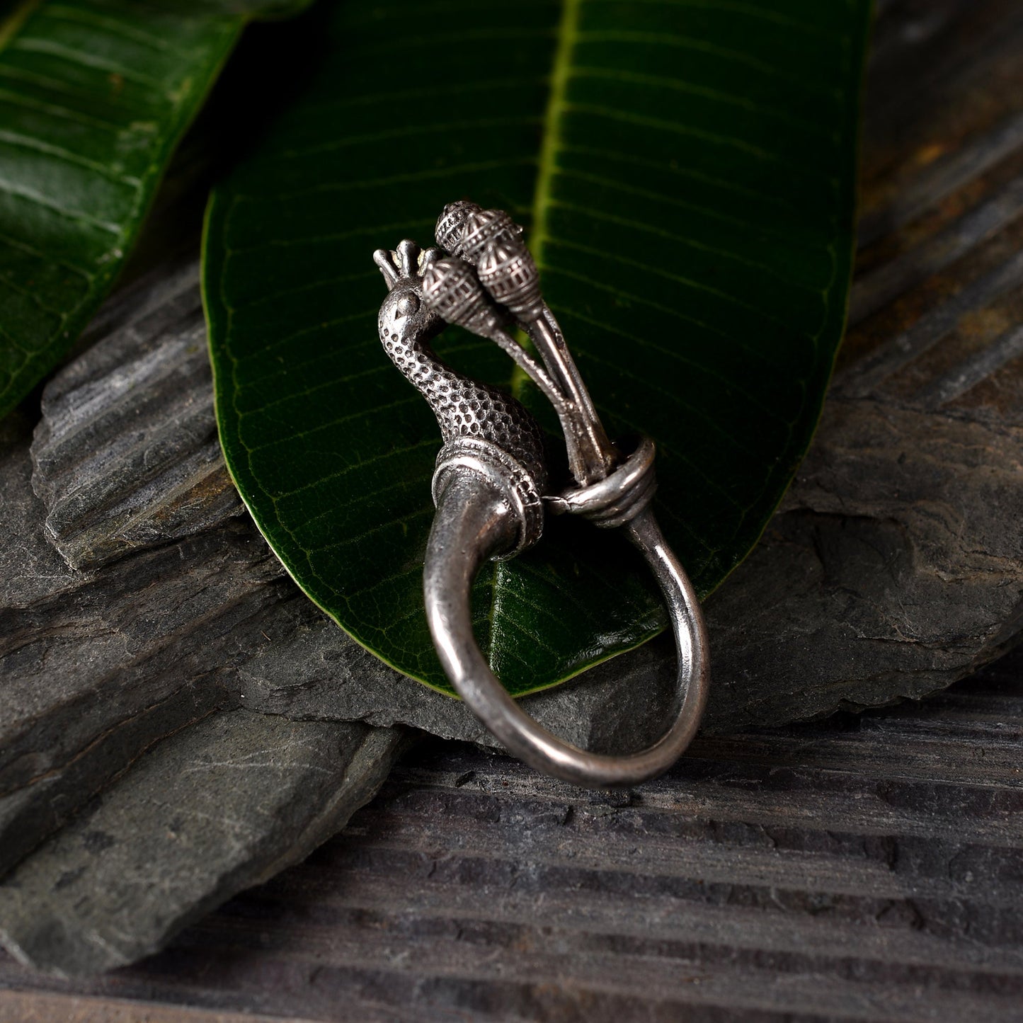 Rupak- Silver oxidised ring