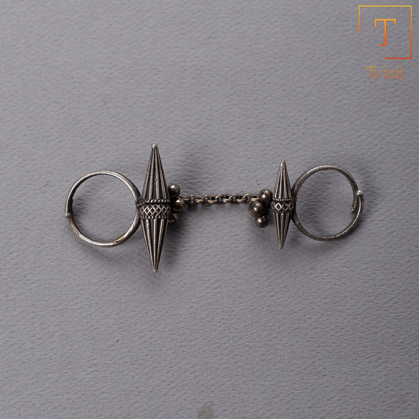 Lavanya- Silver oxidised ring